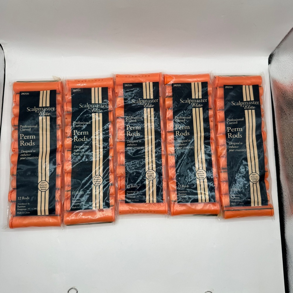Scalpmaster Elite Perm Rods Professional 60ct Orange Curved Hair Styling New